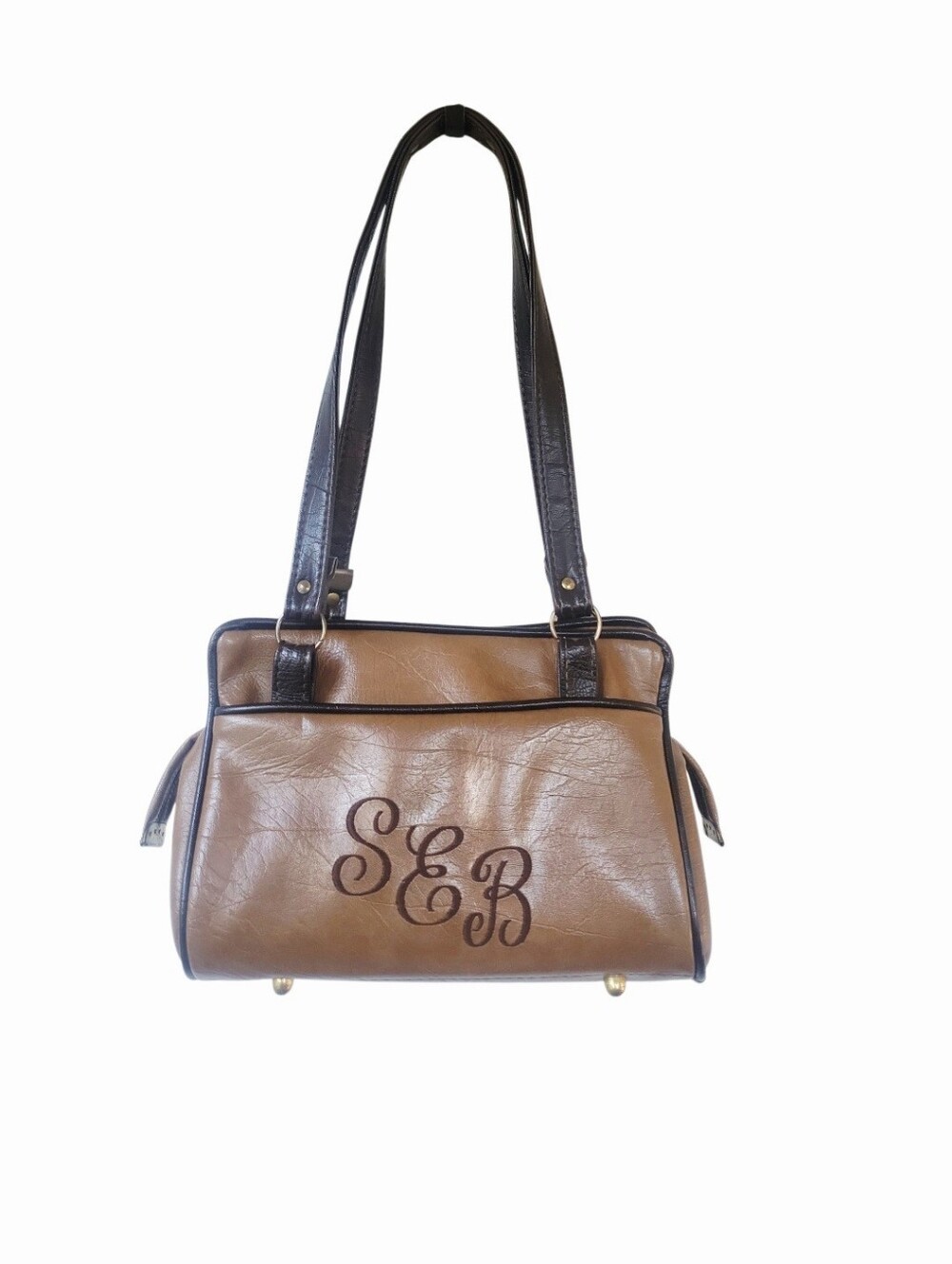 Vintage FS Originals Brown Leather Monogram Shoulder Bag